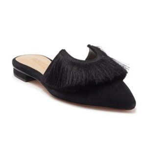 SCHUTZ Brenle Suede Fringe Mule Black Size 8M